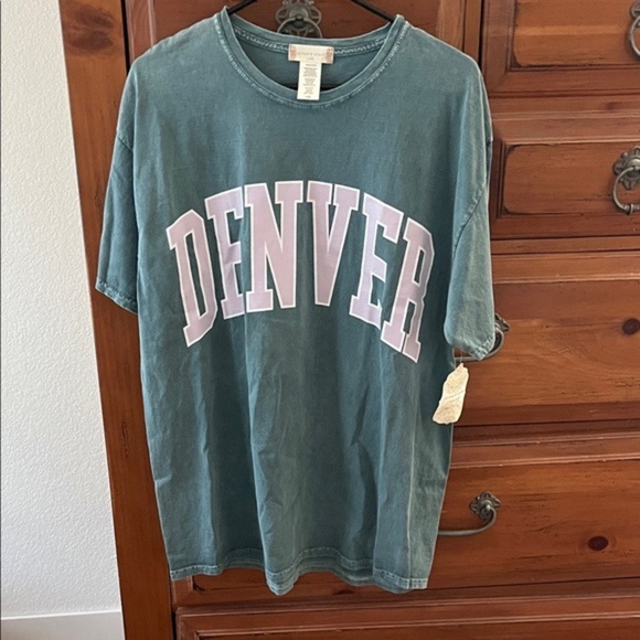 Altar'd State Tops - Altar'd State Green and Lavender Denver Tee Top